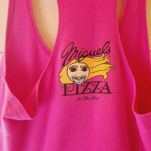 Miguel's Pizza Pink Tank Top EUC